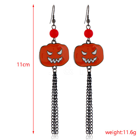 Halloween Theme Alloy Enamel Dangle Earrings FS-WG50C46-18-1