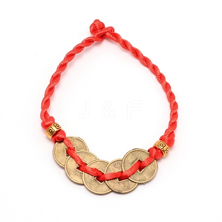 Chinese Fortune Coins Feng Shui Coins Link Bracelet BJEW-WH0011-12-1