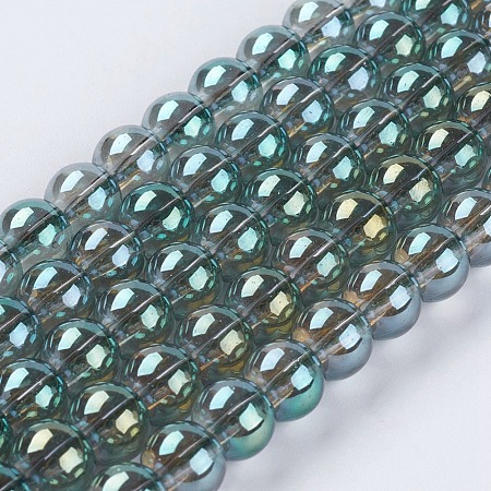 Electroplate Glass Beads Strands GLAA-K025-FR-8mm-A06-1