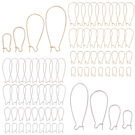 80Pcs 8 Styles Brass Hoop Earring Findings FIND-BBC0004-67-1