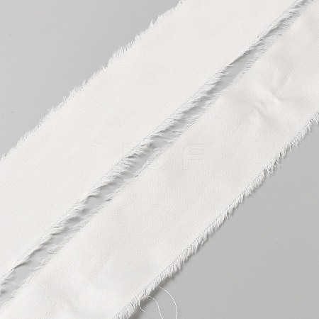 5M Polyester Satin Frayed Ribbon OCOR-WH0078-220D-1