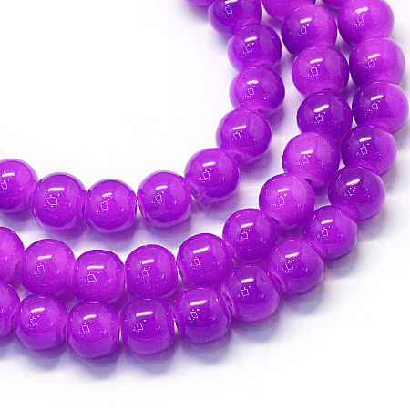 Baking Paint Imitation Jade Glass Round Bead Strands LS-DGLA-Q021-10mm-27-1