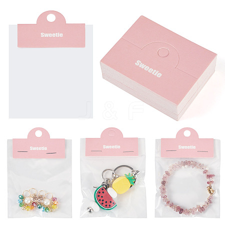 100Pcs Folding Flower Printed Paper Display Header Cards CDIS-TA0001-46C-1