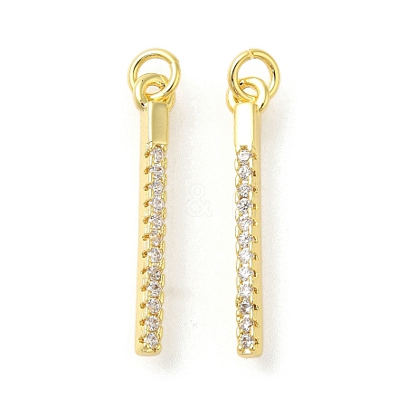 Rack Plating Brass Micro Pave Cubic Zirconia Pendants KK-S396-40G-1