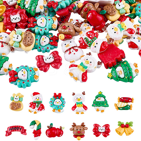Christmas Opaque Resin Decoden Cabochons RESI-SP0001-04B-1