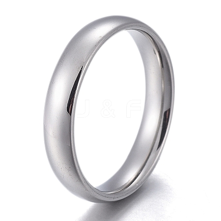 Non-Tarnish 304 Stainless Steel Flat Plain Band Rings STAS-I160-C-17mm-P-1