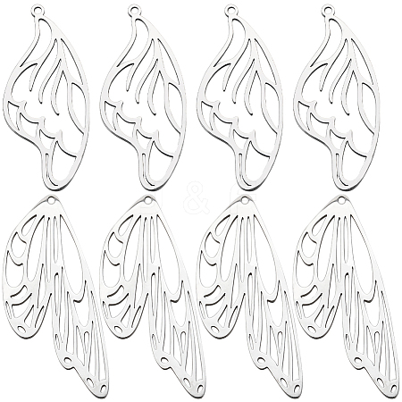 SUNNYCLUE 12Pcs 2 Style 201 Stainless Steel Pendants STAS-SC0006-46-1