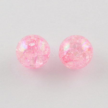 Transparent Crackle Acrylic Beads LS-CACR-R011-8mm-01-1
