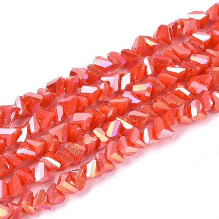 Electroplate Opaque Glass Beads Strands GLAA-N022-4mm-14-1