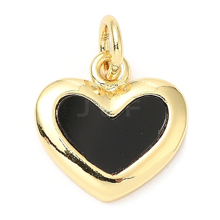 Rack Plating Brass Heart Charms KK-A185-24G-01-1