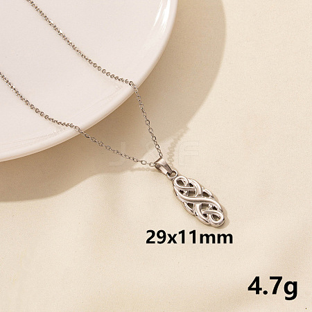 304 Stainless Steel Knot Pendant Necklaces VH1834-9-1