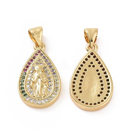 Brass Micro Pave Cubic Zirconia Pendants ZIRC-P106-34G-1