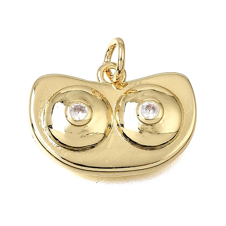 Brass Micro Pave Clear Cubic Zirconia Pendants CU-CBAEEA8-23G-1