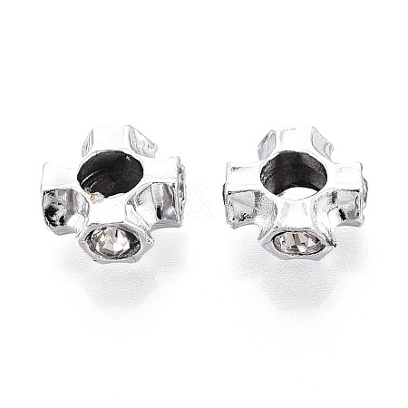 Alloy Rhinestone European Beads FIND-N009-04P-1