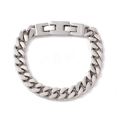 Non-Tarnish 304 Stainless Steel Chunky Curb Chains Bracelet for Men Women BJEW-E107-11P-02-1