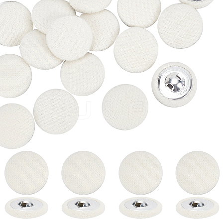  20Pcs Cloth with Aluminum Base Buttons BUTT-NB0001-77B-1