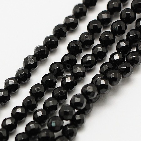 Natural Black Spinel Bead Strands G-A129-3mm-34-1