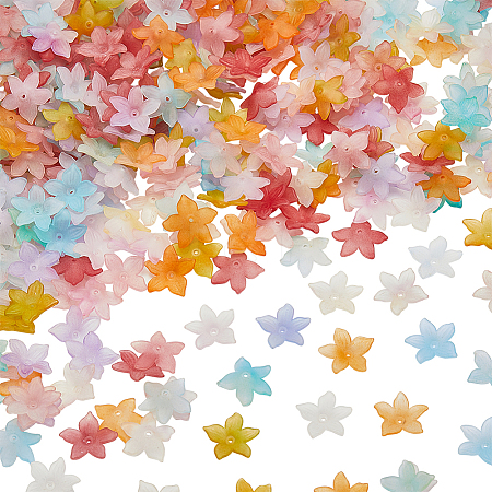 500Pcs Opaque Acrylic Bead Caps OACR-SP0001-16-1