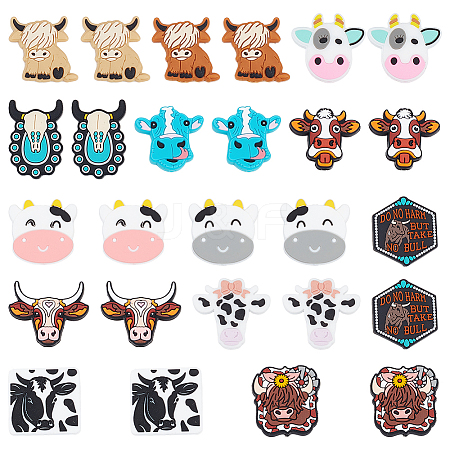 13 Styles Cattle Food Grade Eco-Friendly Silicone Focal Beads SIL-AN0001-04-1