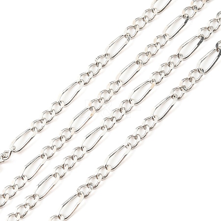 Anti-Tarnish Rhodium Plated 925 Sterling Silver Figaro Chains STER-F052-03P-1