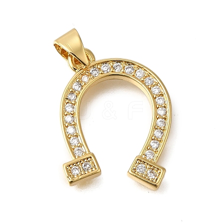 Rack Plating Brass Micro Pave Cubic Zirconia Pendants ZIRC-F142-39G-1