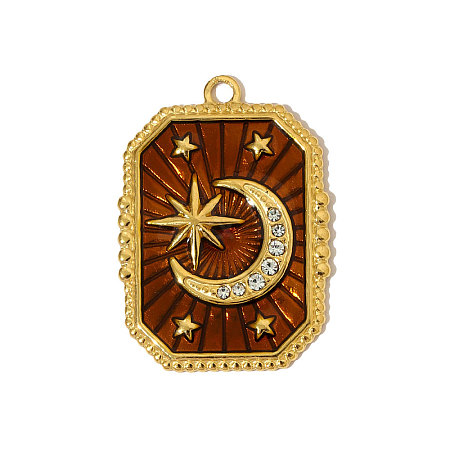 304 Stainless Steel Enamel Pendants STAS-OY004-76G-1