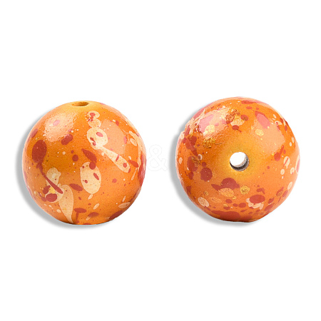 Spray Painted Resin Beads RESI-N034-19-V07-1