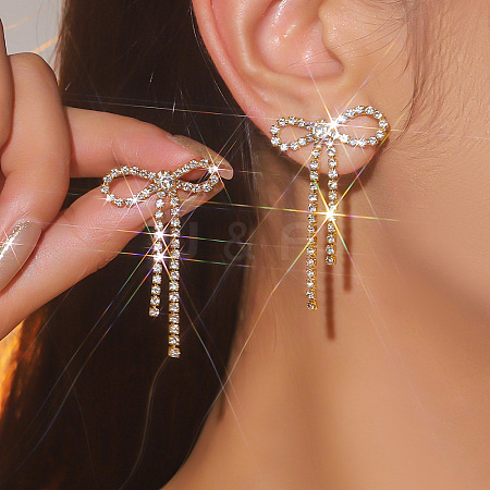 Brass Rhinestone Stud Earrings FS-WG4CB7C-02-1