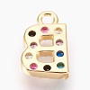 Brass Micro Pave Cubic Zirconia Charms LS-ZIRC-F089-01G-B-2