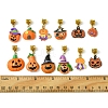 Halloween Theme Alloy Enamel & Resin European Dangle Charms PALLOY-FZ00014-5