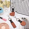  6Pcs 3 Colors Imitation Leather & Wood Keychain KEYC-NB0001-48-5