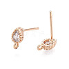 Brass Stud Earring Findings X-KK-Q750-032G-2