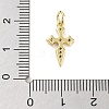 Cross Rack Plating Brass Clear Cubic Zirconia Pendants KK-M293-18G-3