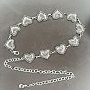 Tibetan Style Alloy Embossed Floral Heart Link Waist Belly Chains for Women FS-WG5DD44-01-1