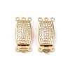 Brass Micro Pave Clear Cubic Zirconia Box Clasps KK-L255-02G-05-1
