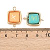 CCB Plastic Frame with Polymer Clay Letter Beads Square Links Connector Charms KK-D103-07G-3