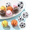 10Pcs 5 Colors Sport Theme Opaque Acrylic Resin Beads MACR-FS0002-05-3