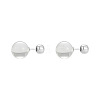 Natural Agate Round Ball Stud Earrings with Sterling Silver Pins for Women FIND-PW0021-14D-1