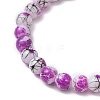 Drawbench & Baking Paint Round Glass Stretch Bracelets BJEW-JB12614-4
