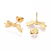 Bowknot 304 Stainless Steel Stud Earrings EJEW-T047-12G-2
