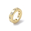 Brass Micro Pave Cubic Zirconia European Beads KK-K399-14G-01-2