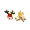 Christmas Alloy Emerald Rhinestone Stud Earrings for Women LS-EJEW-M256-01C-G-2
