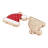 Christmas Theme Barrel Plating Alloy Enamel Pendants PALLOY-S192-01KCG-03-2