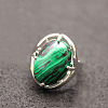 Oval Synthetic Malachite Adjustable Ring FIND-PW0021-05L-1