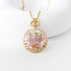 Alloy & Resin Dried Flower Pendant Necklaces WG445DE-04-1