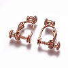 Brass Screw Clip-on Earring Converters Findings KK-F785-04RG-1