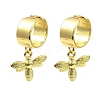 Rack Plating Brass Bee Dangle Cuff Earrings KK-B077-16G-1