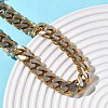 201/304 Stainless Steel Cuban Link Chains Bracelets for Unisex BJEW-F522-04G-2