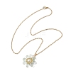 Glass & Glass Pearl Beads Pendants Necklaces for Women NJEW-MZ00106-01-4