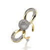 Brass Micro Pave Clear Cubic Zirconia Cuff Rings for Women RJEW-U051-01A-G-4